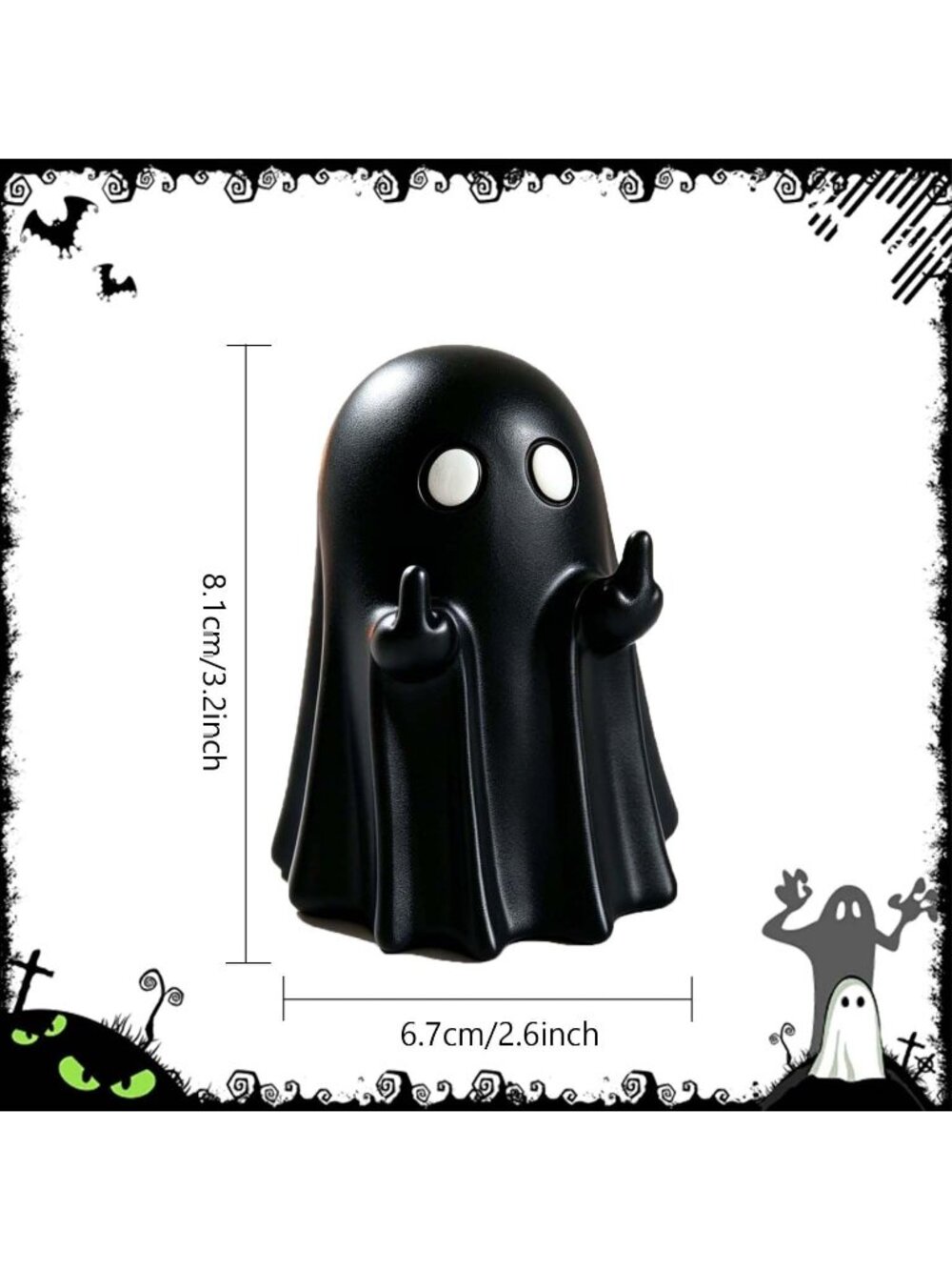 🎃Halloween Black Ghost Figurine Indoor Decor Ornaments, Spooky Ghost Tabletop - Picture 2 of 4